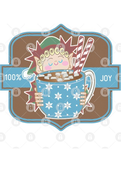 Christmas Cheer Holiday Cocoa Badge Kupa Bardak