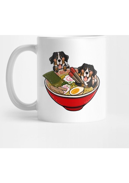 Bernese Mountain Dog Japanese Ramen Kupa Bardak