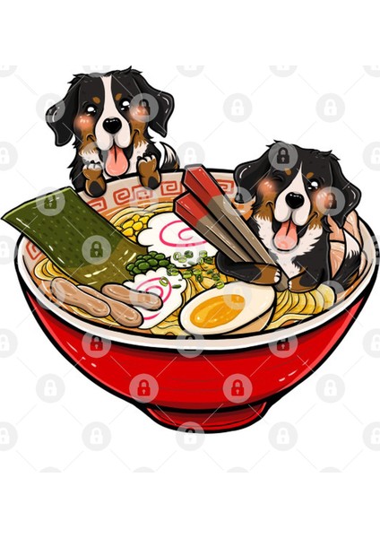 Bernese Mountain Dog Japanese Ramen Kupa Bardak
