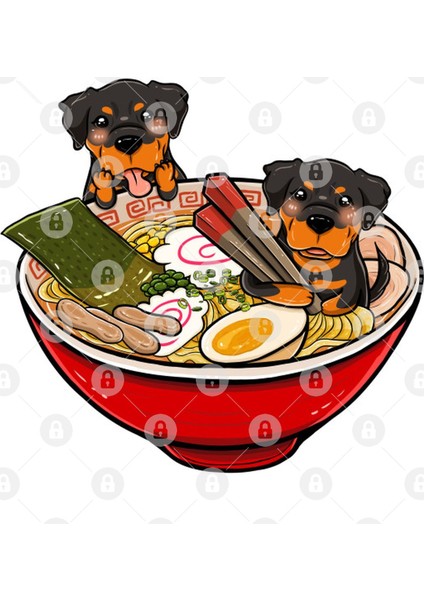Rottweiler Japanese Ramen Kupa Bardak