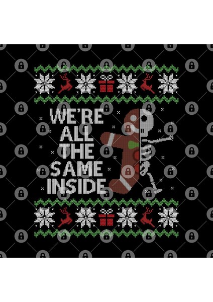 Ugly Christmas Sweater Gingerbread Skeleton Kupa Bardak