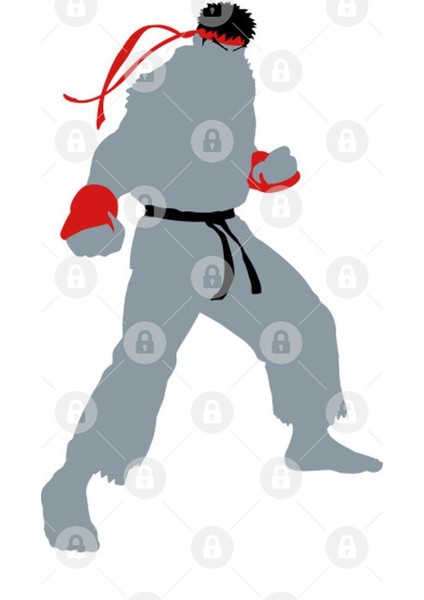Ryu Fighter Stance Silhouette Kupa Bardak