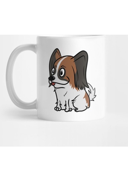 Papillon Cute Cartoon Graphic Kupa Bardak