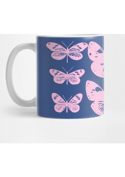 Pink Papillon Butterfly Kupa Bardak