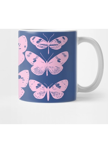 Pink Papillon Butterfly Kupa Bardak