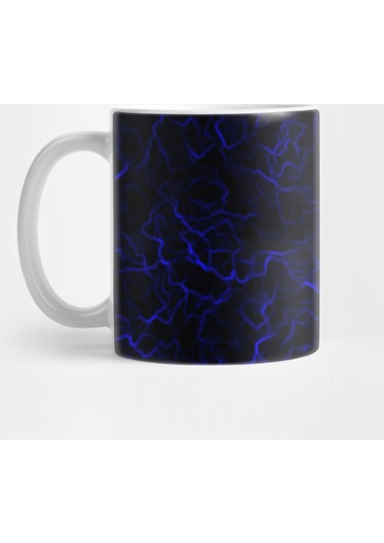 Dark Blue Electrical Streak Pattern Kupa Bardak
