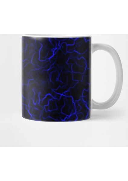Dark Blue Electrical Streak Pattern Kupa Bardak