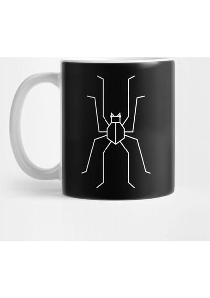 Trendy One Line Geometric Design Of Spider Kupa Bardak