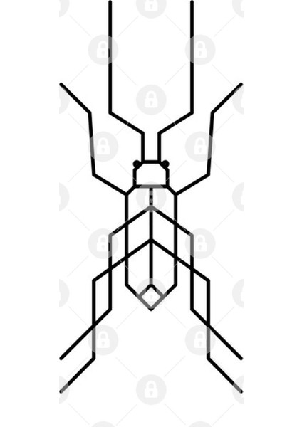 Trendy One Line Geometric Design Of İnsect Kupa Bardak