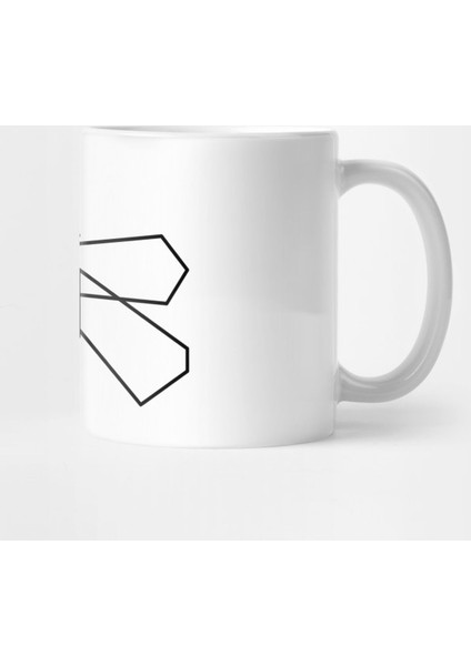 Trendy One Line Geometric Design Of İnsect Bee Kupa Bardak