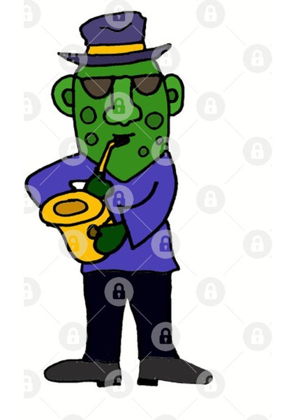 Funny Pickle Jazz Musician With Saxophone Kupa Bardak