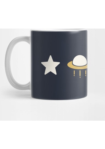 Retro Minimal Ufo Sci Fi Kupa Bardak