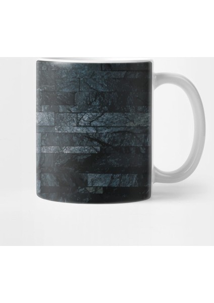 Dark Blue Brick Wall Pattern Kupa Bardak
