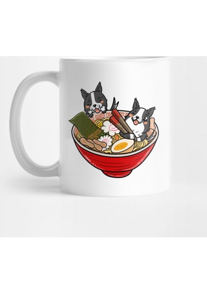 Border Collie Japanese Ramen Kawaii Kupa Bardak