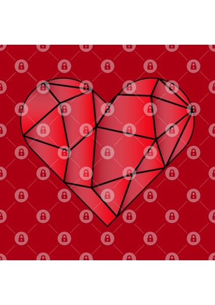 Mosaic Heart Kupa Bardak