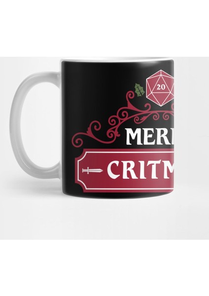 Merry Critmas D20 Dice Dungeons Crawler Rpg And Dragons Slayer For Gamers Kupa Bardak