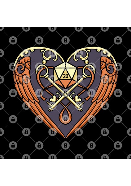 Treasure Key Heart D20 Dice Dungeons Crawler Rpg And Dragons Slayer Valentine'S Day For Gamers Kupa Bardak