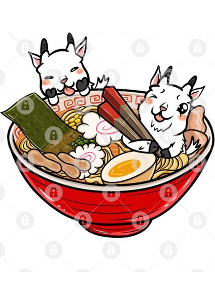 Goat Japanese Ramen Kawaii Kupa Bardak