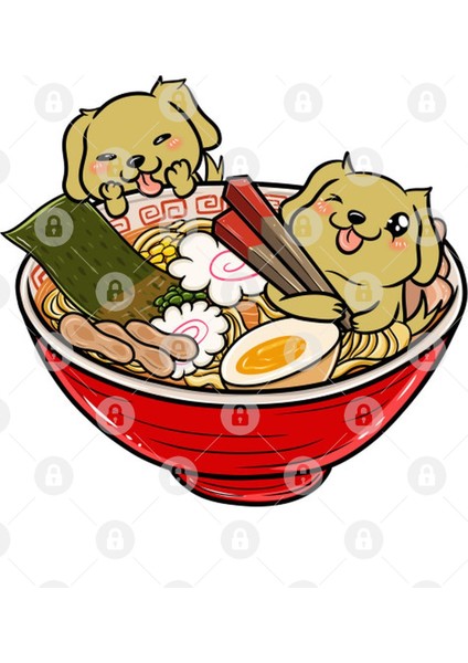 Goldendoodle Japanese Ramen Kawaii Kupa Bardak