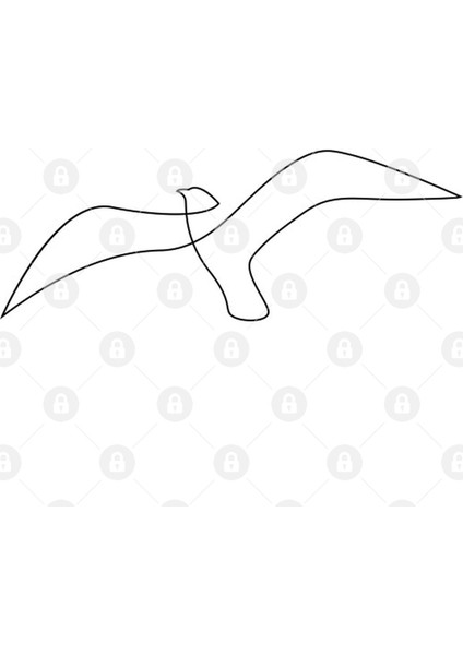 Seagull - One Line Art Kupa Bardak