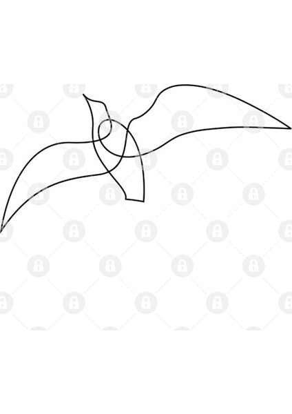 Ease - Single Line Bird Art Kupa Bardak