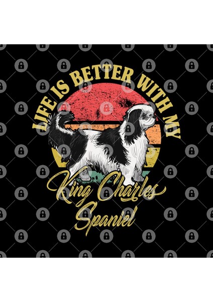 King Charles Spaniel Vintage Life Is Better With My Kupa Bardak