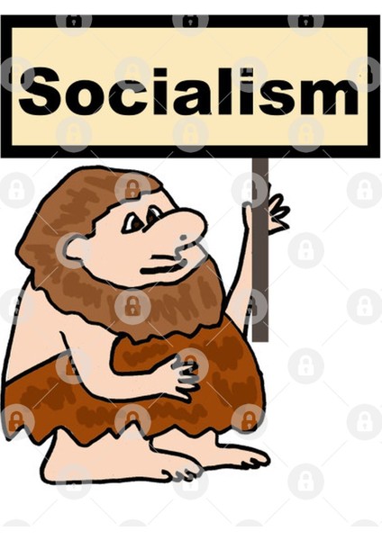 Funny Caveman With Socialism Sign Anti Soclialism Cartoon Kupa Bardak