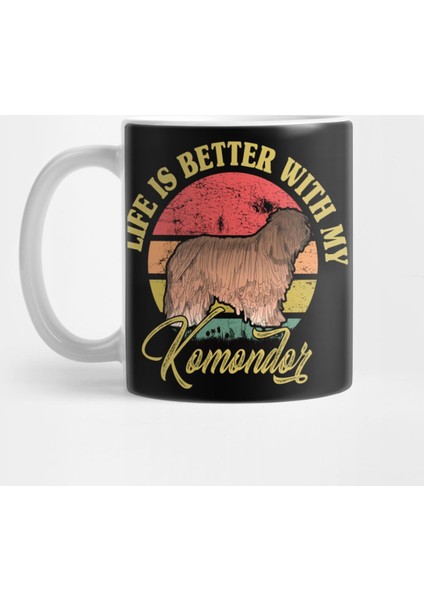 Komondor Dog Vintage Life Is Better With My Dog Kupa Bardak