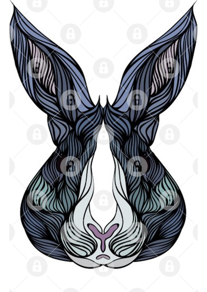 Rabbit Line Art. Kupa Bardak