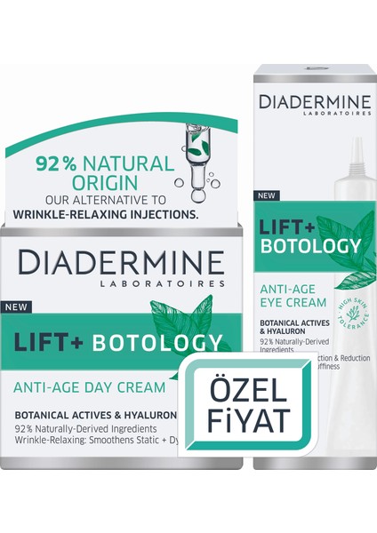 Lift + Botology Kırışıklık Karşıtı Gündüz Kremi 50 ml + Göz Kremi 15 ml