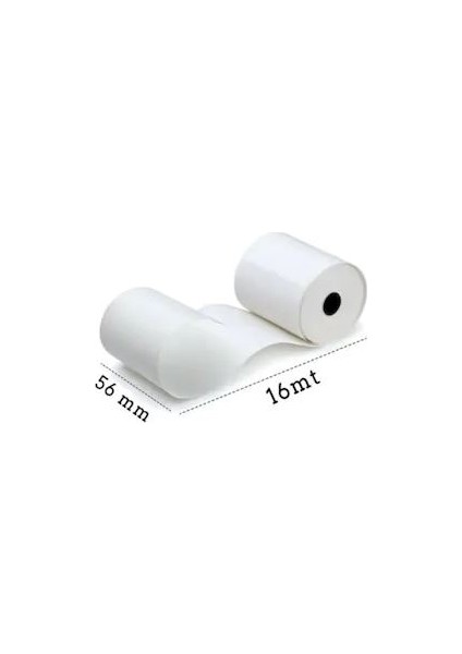 Termal Yazar Kasa ve Pos Rulosu 56 mm x 16 m 10'lu 1 Paket