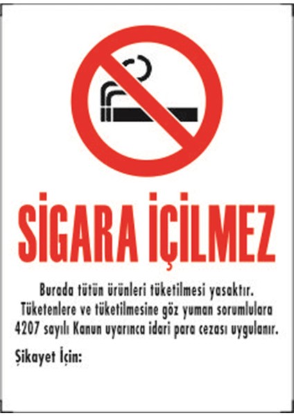 Yangın- Sigara Içilmez