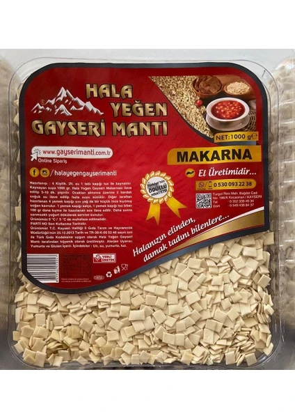 Hala Yeğen Gayseri Mantı - Makarna 1 kg