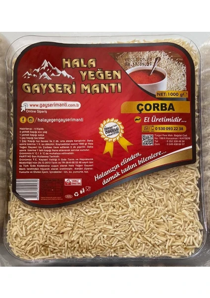 Hala Yeğen Gayseri Mantı -  Çorbalık 1 kg