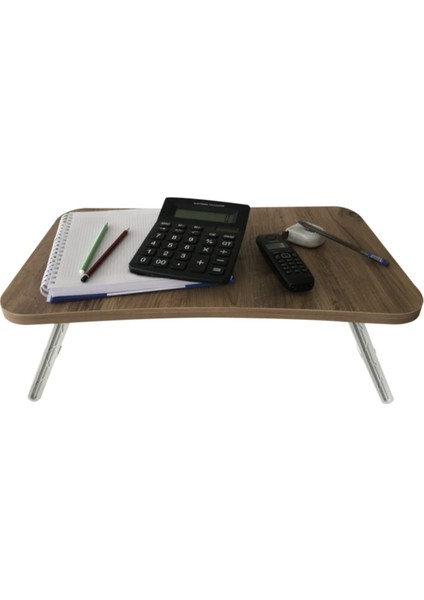 Laptop Sehpa Çalışma Kahvaltı Masası Ceviz