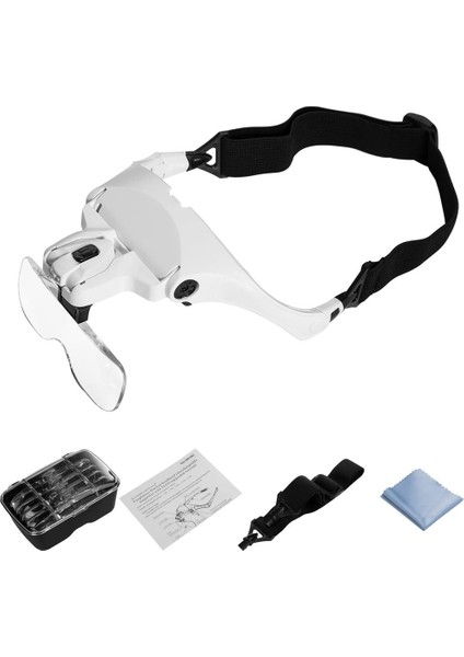 LED Lambalı 5 Lensli Gözlük Büyüteç