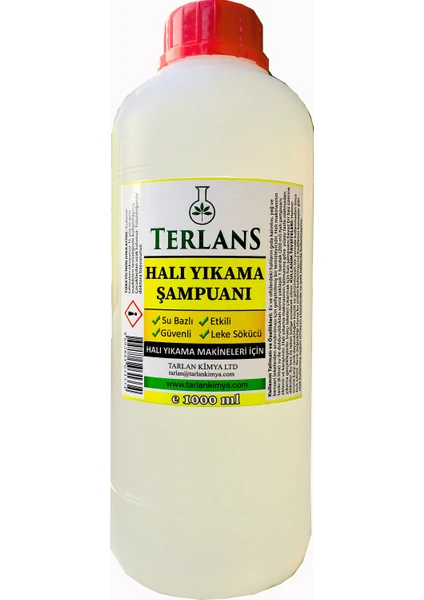 Terlans Parfümlü Halı Yıkama Şampuanı 1 Lt Makine Için Köpük ve Ph Ayarlı Konsantre Şampuan Carpet Cleaning Shampoo