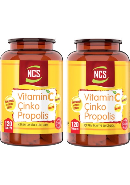 Vitamin C Çinko Propolis 120 Tablet 2 Kutu