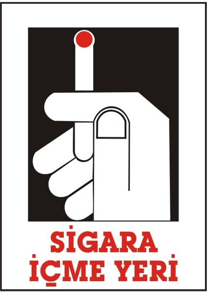 Sigara İçme Yeri (Kendinden Yapışkanlı Etiket) 17,5 x 25 cm
