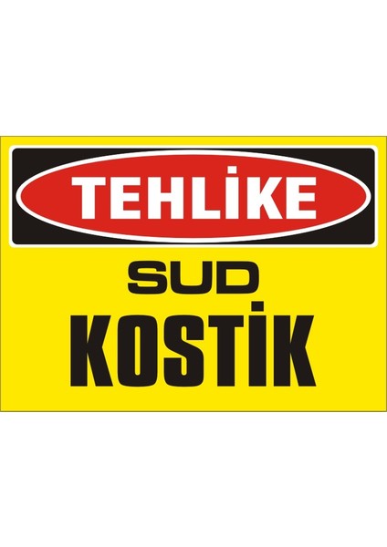 Tehlike Sud Kostik Galvaniz Uyarı Levhası 17,5 x 25 cm