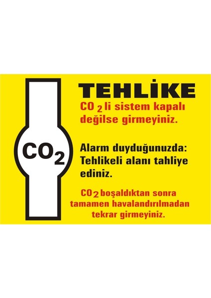 Tehlike CO2 Galvaniz Uyarı Levhası 17,5 x 25 cm