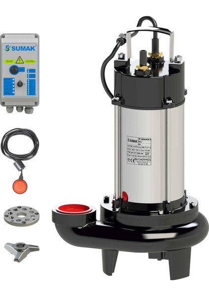 Sumak SBRT18/2 Bıçaklı Foseptik Dalgıç Pompa Trifaze (380V) 1.5 Hp