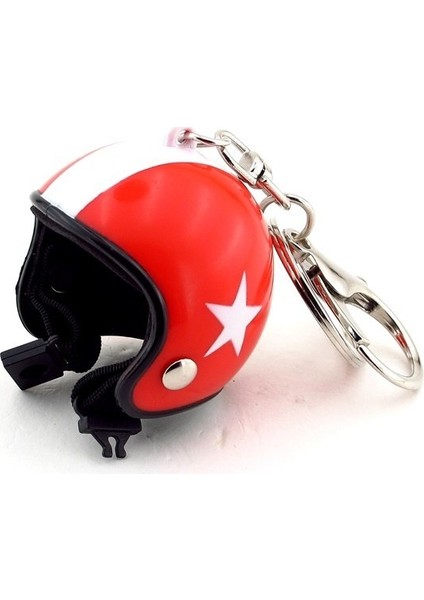Kırmızı Beyaz Yıldız Scooter Motor Kaskı Anahtarlık KC840 fiyatları