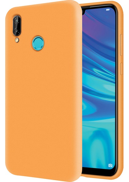 Huawei Y7 2019 Içi Kadife Soft Logosuz Lansman Silikon Kılıf - Turuncu