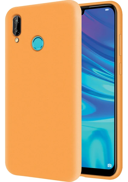 Kzy Huawei Y7 2019 Içi Kadife Soft Logosuz Lansman Silikon Kılıf - Turuncu