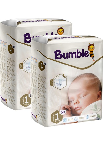 1 Numara Yenidoğan Bebek Bezi Ikiz Paket 50 x 2
