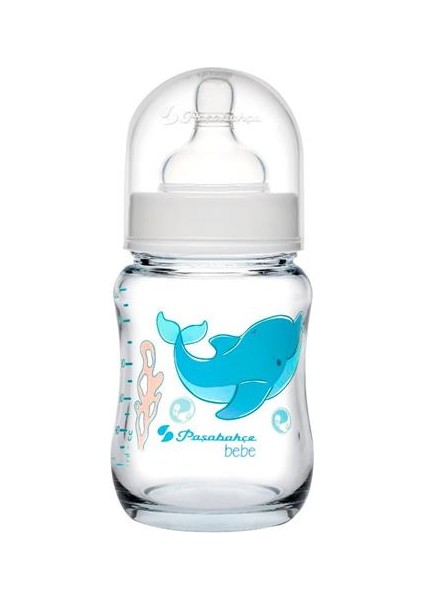 Isıya Dayanıklı M Emzikli Balıklı Cam Biberon 120 ml