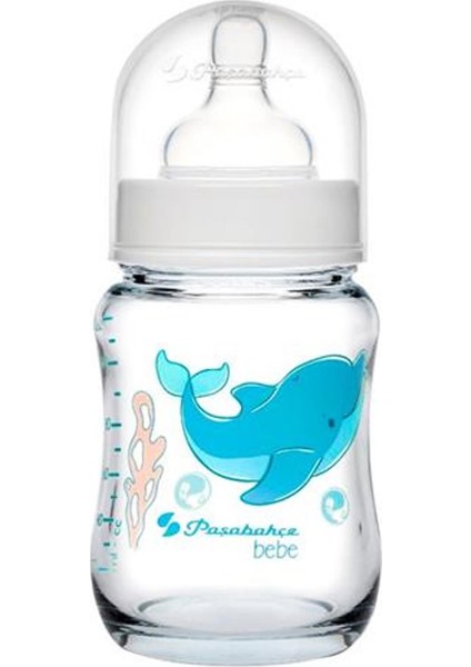 Isıya Dayanıklı S Emzikli Balıklı Cam Biberon 120 ml