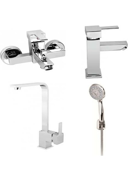 Kare Batarya Takımı Mafsallı Duş Seti