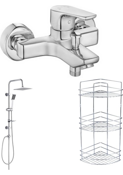 Eca Niobe Banyo Bataryası Tepe Duş Set 3 Lü Köşe Ra
